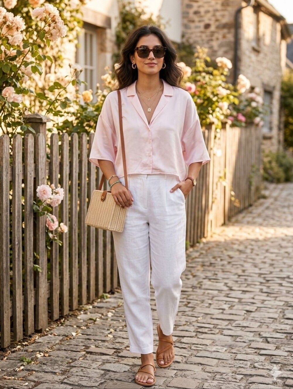 Zara Pink Satin Cropped Button Down Blouse - Size XS